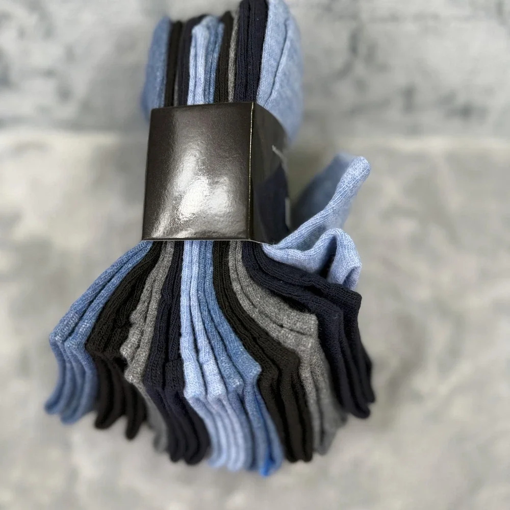 10 Pack Boys No Show Socks Size 6-8 Blue Black Grey Marl BN03-10 NEW